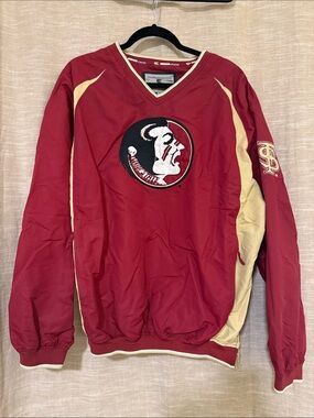 Colosseum Men's V-Neck Sweater in Garnet and Gold (old logo)